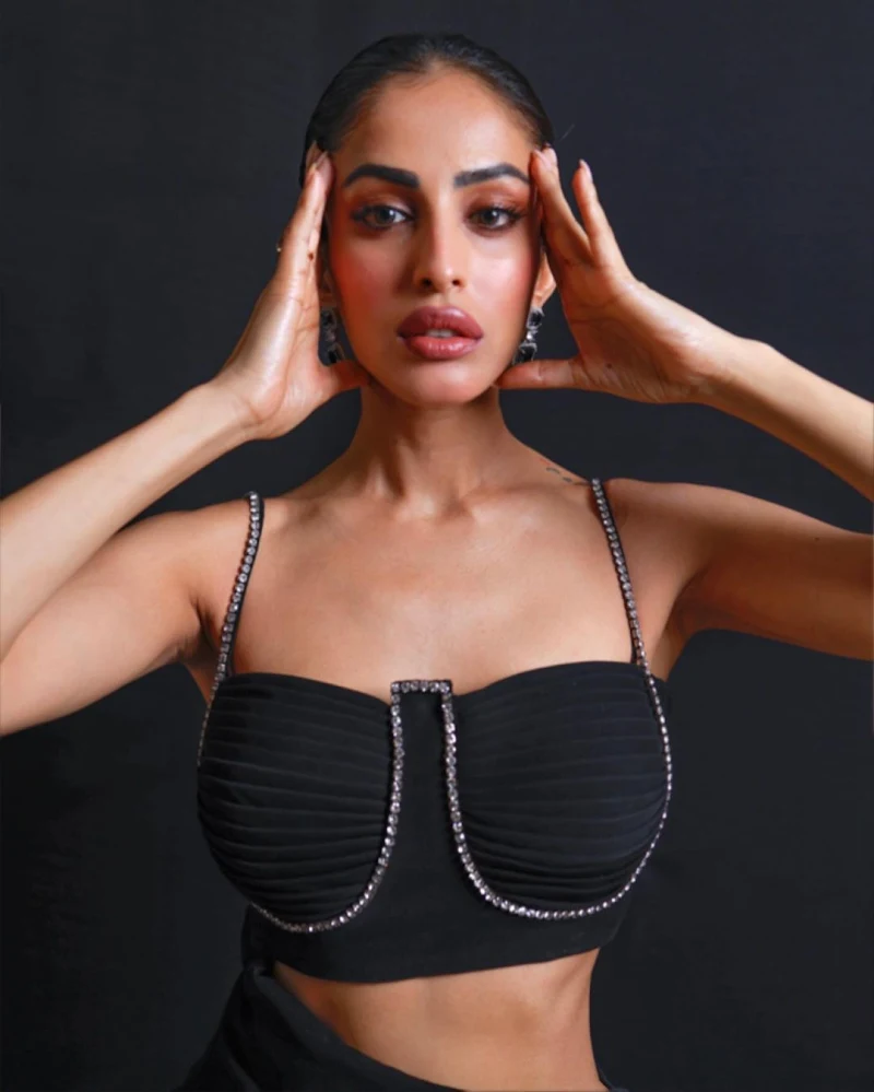 Priya Banerjee black top skirt hot photoshoot rana naidu actress