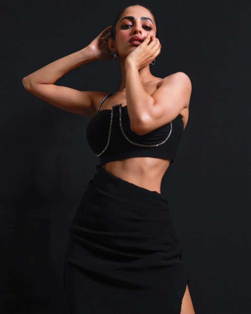 Priya Banerjee black top skirt hot photoshoot rana naidu actress