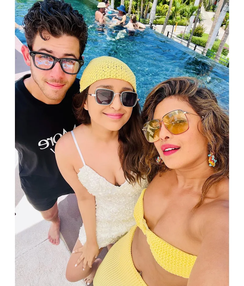 Priyanka Chopra yellow bikini cleavage