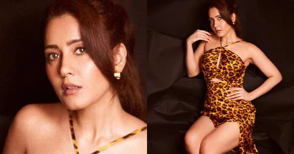 Raashi Khanna’s sizzling hot avatar in leopard printed high slit outfit revealing her sexy legs – see now.