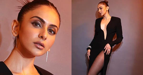 Rakul Preet in risky waist high slit dress is too hot to handle – see photos.