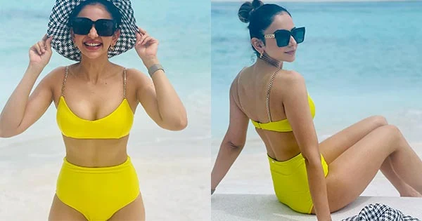 Rakul Preet yellow bikini sexy body