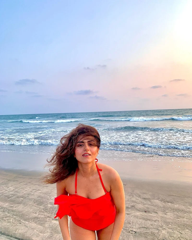 ridhi dogra red swimsuit jawan actress