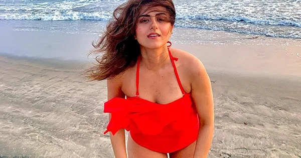 ridhi dogra red swimsuit jawan actress