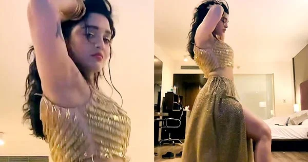 Ritika Singh in high slit golden outfit shared a sizzling hot dance video.