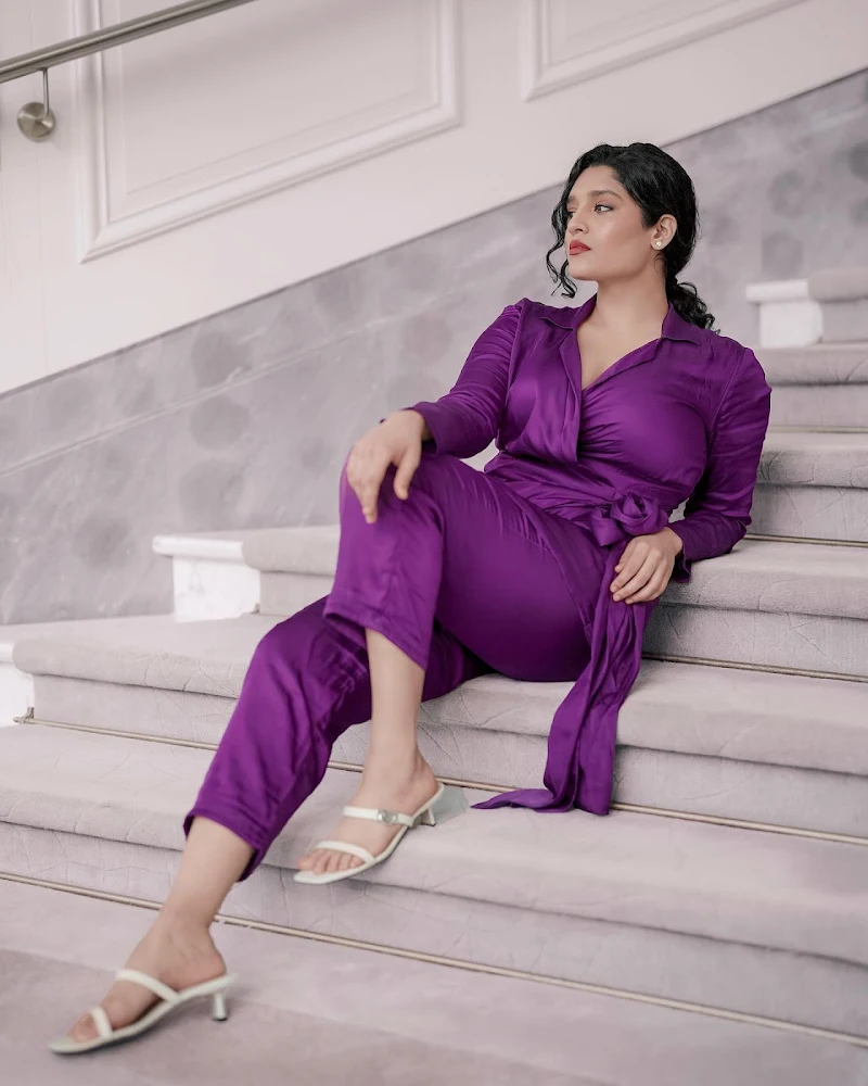 ritika singh purple shirt busty curvy indian actress