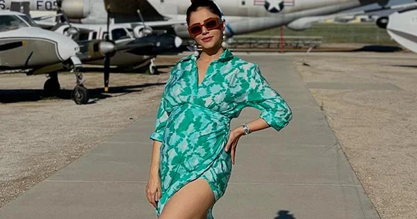 Rubina Dilaik flaunted her baby bump and sexy legs in style – see photos.