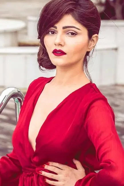 rubina dilaik red dress hot tv actress