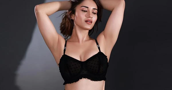 Ruhani Sharma in see through black bra with latex skirt is too hot to handle – see photos.