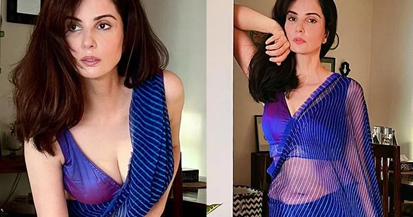 Rukhsar Rehman in sheer blue saree with cleavage baring blouse turns the heat up – see now.