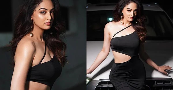 Sandeepa Dhar in black body hugging dress flaunts her fine toned figure – see now.