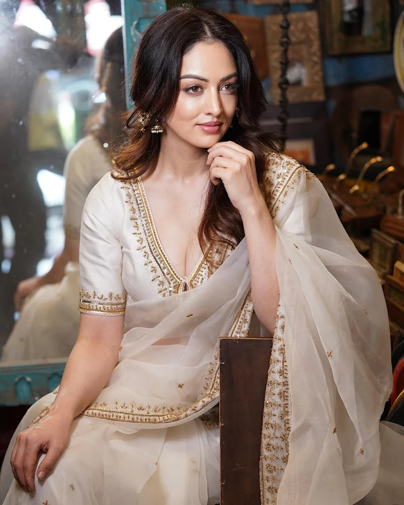 sandeepa dhar cleavage indian outfit