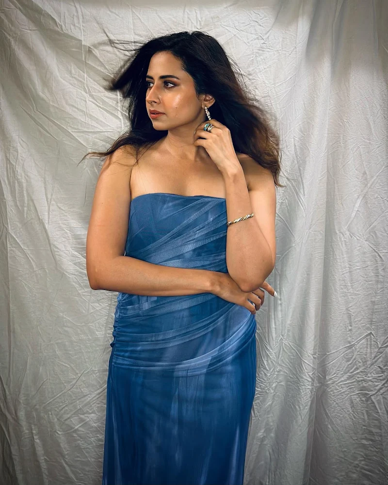 sargun mehta off shoulder dress sultry hot look