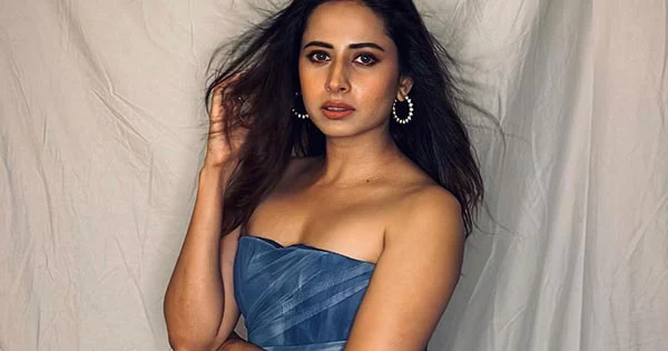 sargun mehta off shoulder dress sultry hot look