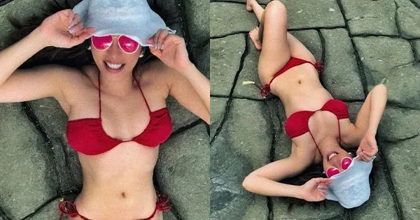 Shama Sikander in red string bikini is too hot to handle – see latest photo.