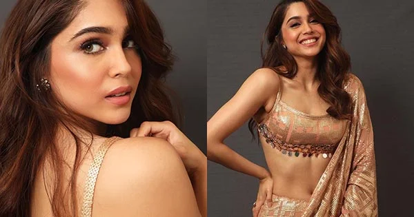 Bunty Aur Babli actress, Sharvari, flaunts her slim toned midriff in this designer saree – see photos.