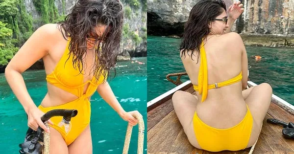 Sharvari in yellow swimsuit oozes oomph – see now.