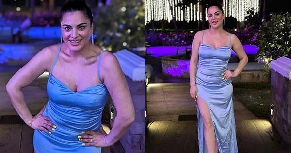 Shraddha Arya in this thigh high slit dress flaunts her sexy legs and sets temperature soaring – see all hot photos.