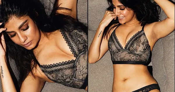 Shreya Dhanwanthary in black lacy lingerie is too hot to handle – see photos.