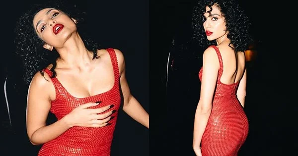 Sobhita Dhulipala in this tight fit red dress turned heads at an event – see the hottest look of this Bollywood diva.