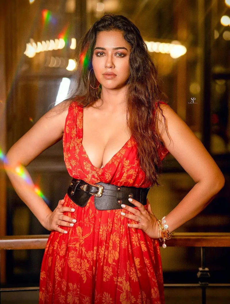 Sohini Sarkar cleavage red dress busty bengali