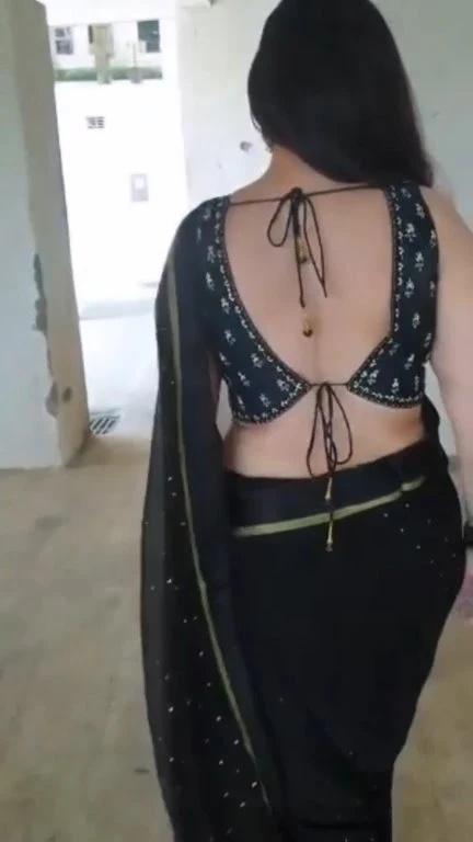 Sonalika Joshi madhvi bhabhi backless sheer black saree hot actress