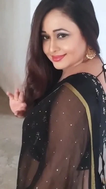 Sonalika Joshi madhvi bhabhi sheer black saree hot actress