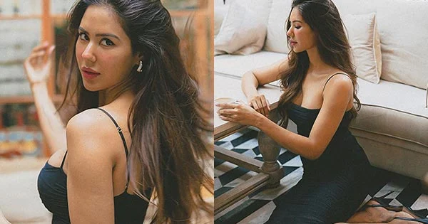 sonam bajwa bodycon black dress sexy body