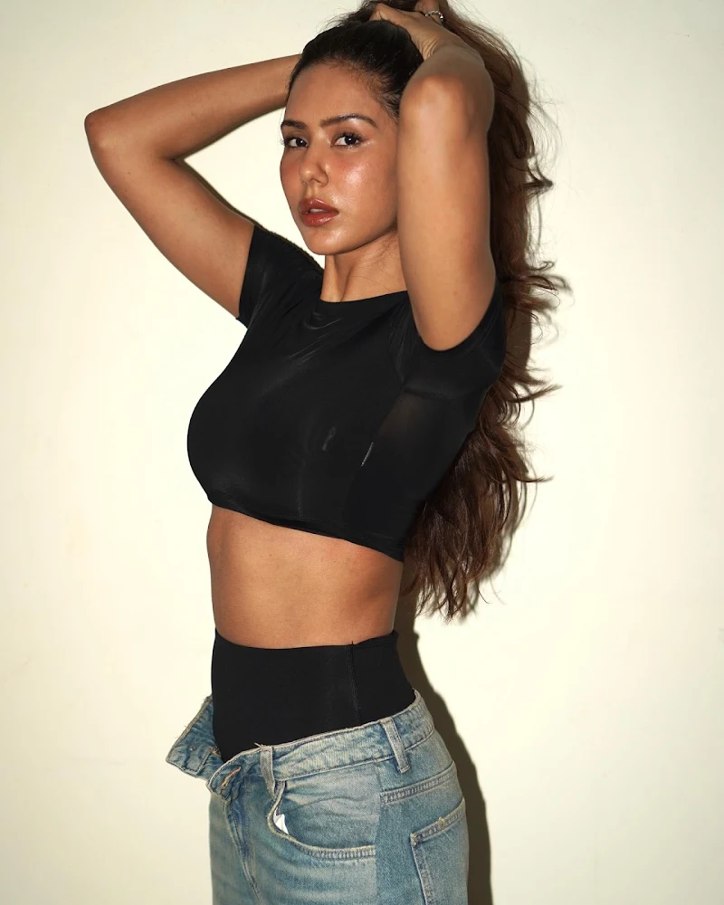 sonam bajwa crop top hot punjabi actress