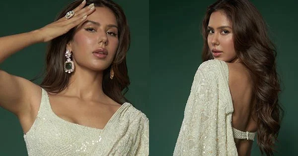 Sonam Bajwa looks breathtakingly hot in this saree with backless blouse – see pics.