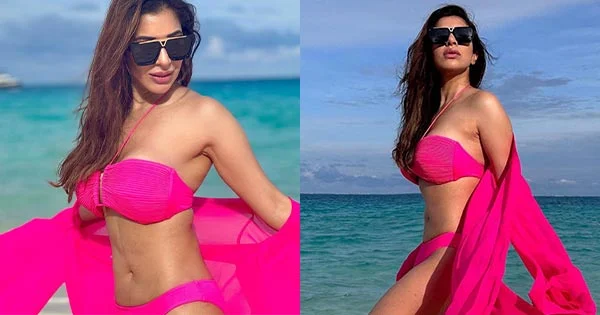 Sophie Choudry pink bikini sexy body