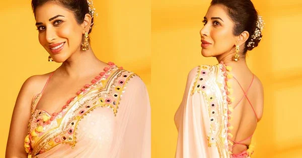 Sophie Choudry in saree with backless blouse is too hot to handle – see now.