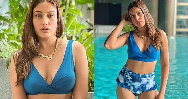 Surbhi Chandna in blue swimsuit flaunts her fit sexy body and sets temperature soaring – see now.