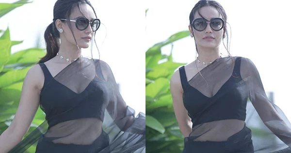 Surbhi Jyoti in sheer black saree looks stunning – see these photos.