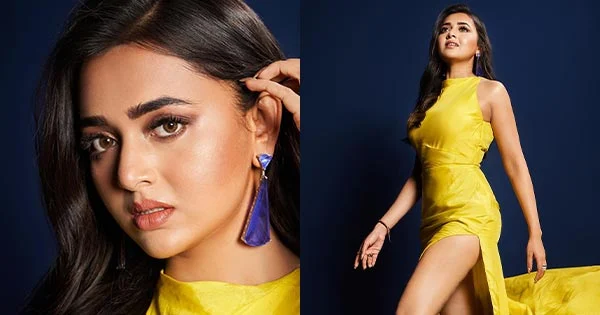 Tejasswi Prakash in risky thigh high slit yellow dress looks ravishing – see photos.