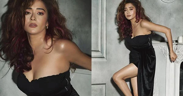 Tina Datta in black off shoulder short dress wows fans with her sultry look – see pics.