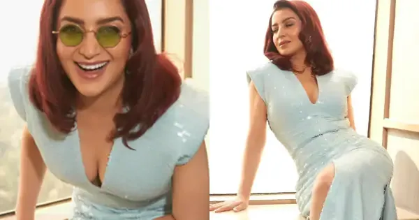 Tisca Chopra, 50, turns the heat up in this body hugging stylish dress.