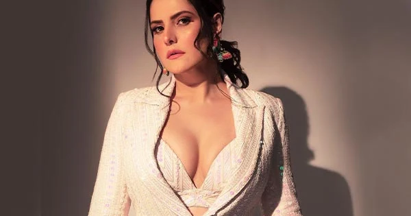 Zareen Khan shows ample cleavage in this stylish attire and sets social media on fire – see photos and videos.