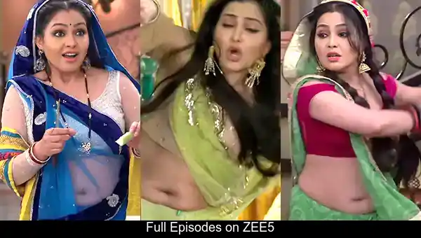 Angoori Bhabhi navel show in saree hot pics from Bhabhi Ji Ghar Par Hain.