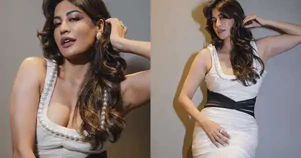 Chitrangda Singh in cleavage baring white bodycon dress turns the heat up.