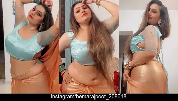 Damad Ji 2 web series actress, Hema Rajpoot, flaunts her fine curves in saree.