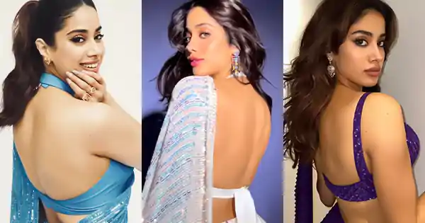 janhvi kapoor sexy back backless ssaree blouse indian actress