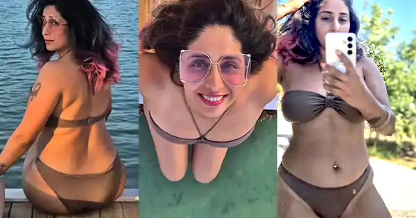 neha bhasin bikini curvy figure booty navel piercing