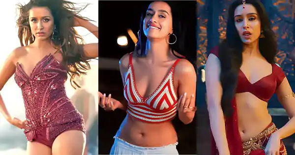 shraddha kapoor sexy outfits saree navel bodysuit