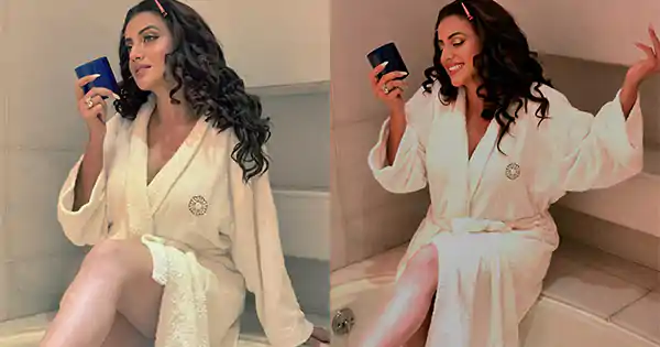 Akshara Singh in bathrobe flaunted her sexy legs – Bhojpuri actress turns the heat up.