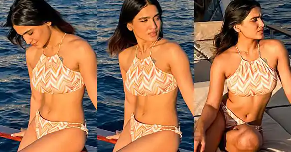 Saniya Iyappan is too hot to handle in this string bikini flaunting her sexy figure.