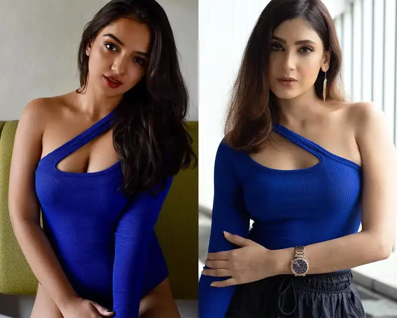 ahsaas channa blue bodysuit reena aggarwal