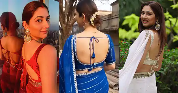 disha parmar sexy back saree backless blouse