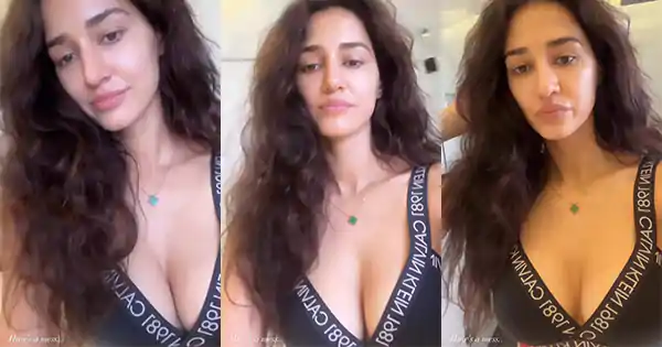 disha patani cleavage calvin klein bra busty indian selfie