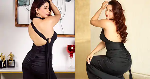 Esshanya Maheshwari in backless black stylish outfit looked too hot to handle.